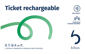 Ticket rechargeable vert Bibus